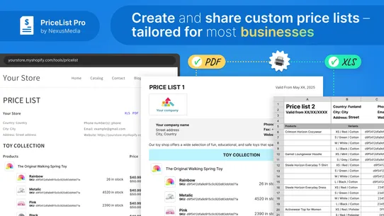 Price List Pro ‑ products list screenshot