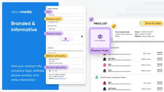 Price List Pro ‑ products list screenshot