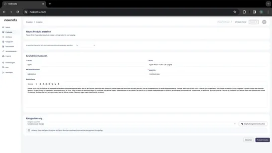 noknots PIM Connector screenshot