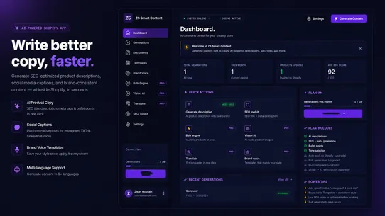 ZS Smart Content AI screenshot