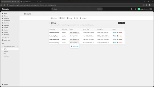 Sky Wholesale Table screenshot