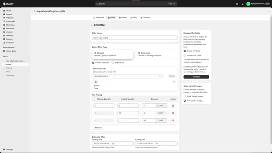 Sky Wholesale Table screenshot