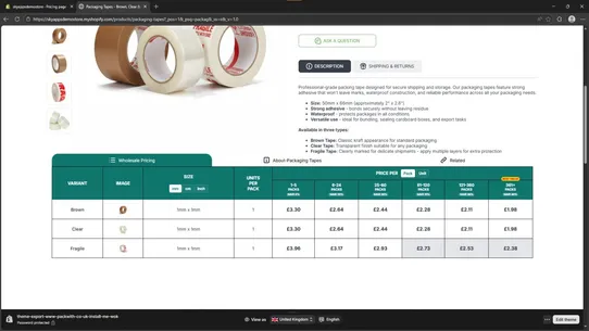 Sky Wholesale Table screenshot