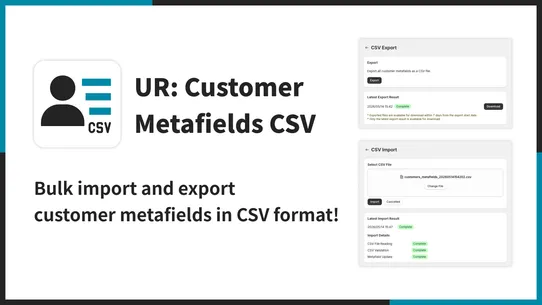 UR: Customer Metafields CSV screenshot