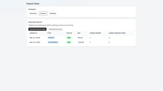Payout Close screenshot