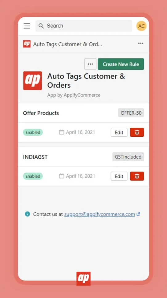 Taggify ‑ Customer &amp; Orders screenshot