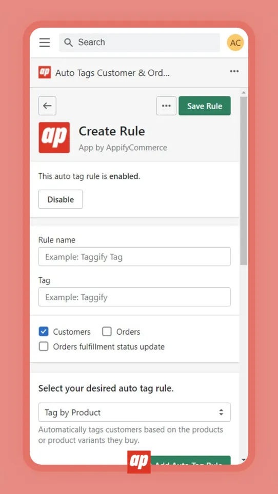 Taggify ‑ Customer &amp; Orders screenshot