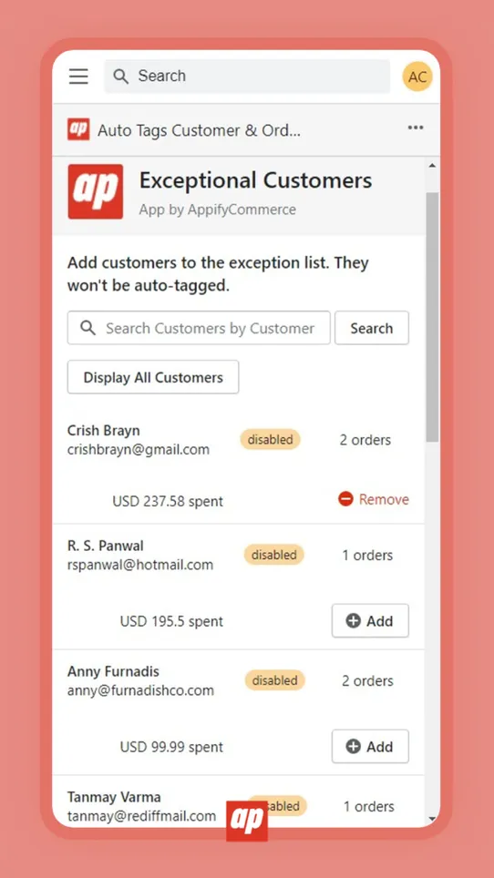 Taggify ‑ Customer &amp; Orders screenshot