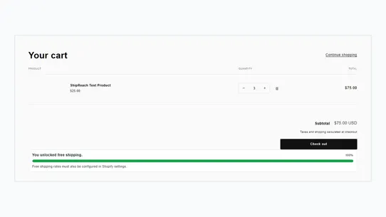 ShipReach Free Shipping Bar screenshot