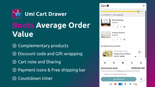 Nexora Cart Upsell Cart Drawer screenshot