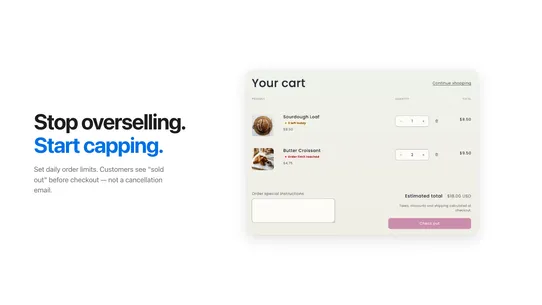 Order Cap ‑ Daily Order Limits screenshot