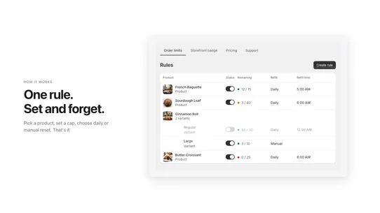 Order Cap ‑ Daily Order Limits screenshot