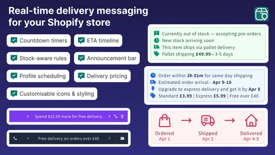 Delivery Messaging screenshot