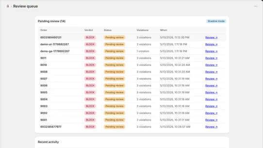 Compliance Vine Live screenshot