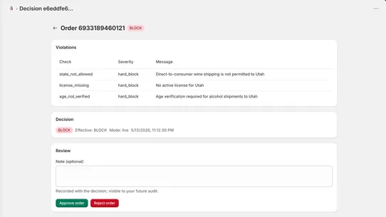 Compliance Vine Live screenshot
