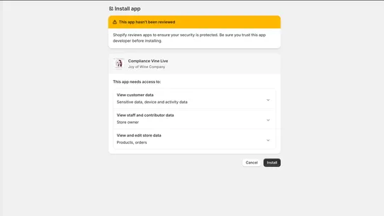 Compliance Vine Live screenshot