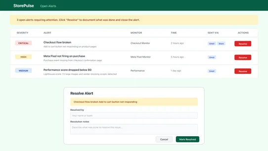 StorePulse ‑ Store Monitoring screenshot