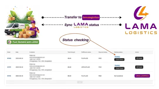 Lama logistics screenshot