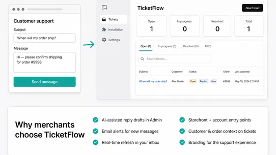 Ticket Flow ‑ clients support screenshot