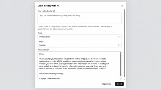 Ticket Flow ‑ clients support screenshot