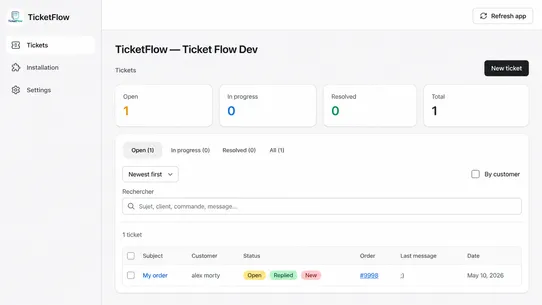 Ticket Flow ‑ clients support screenshot