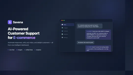 Savena ‑ AI Chat &amp; Support screenshot