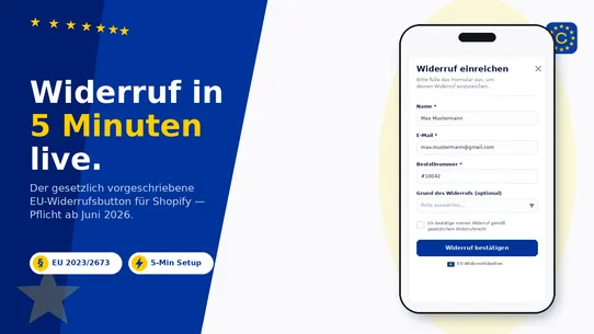 Rückruf: EU Widerrufsbutton screenshot