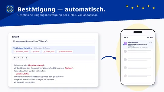 Rückruf: EU Widerrufsbutton screenshot