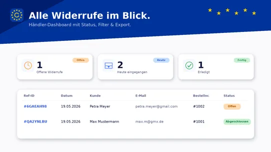 Rückruf: EU Widerrufsbutton screenshot