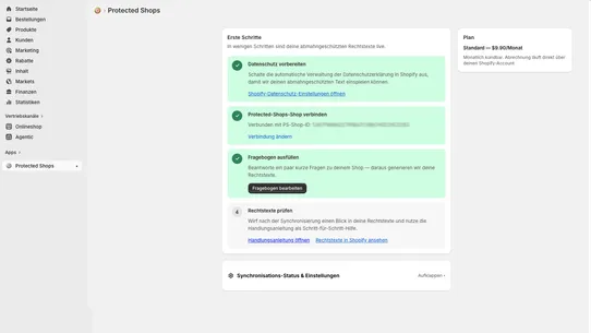 Protected Shops ‑ Rechtstexte screenshot