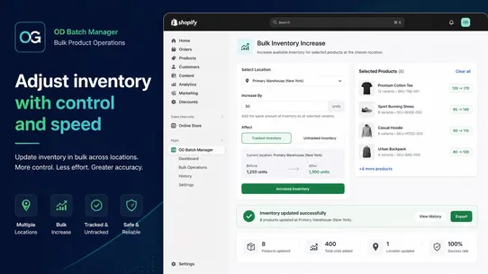 OD Batch Modification screenshot