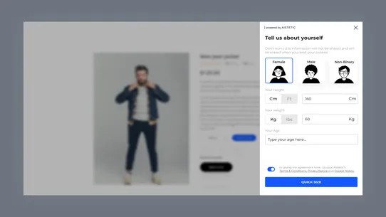 AISTETIC Size, Fit Recommender screenshot