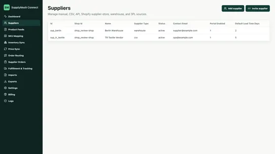 SupplyMesh Connect screenshot