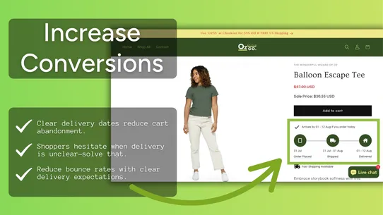 Estimated Delivery Date ETA screenshot