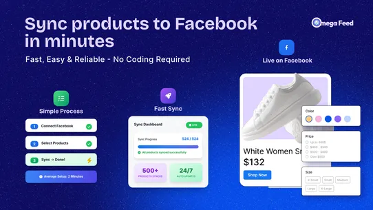 Omega Google &amp; Facebook Feed screenshot
