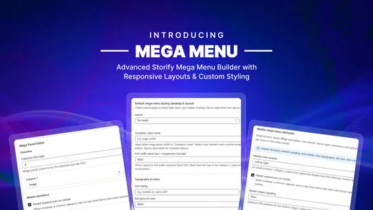 Storify Mega Menu screenshot