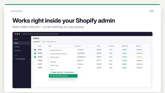 Pick and Pack: Order Printing screenshot