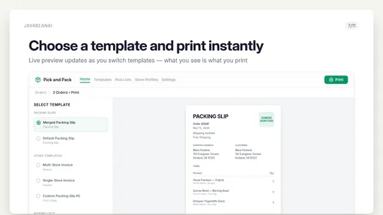 Pick and Pack: Order Printing screenshot