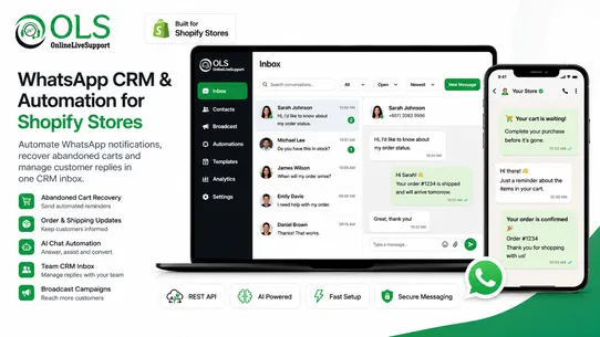 WhatsApp CRM: Marketing, Inbox screenshot