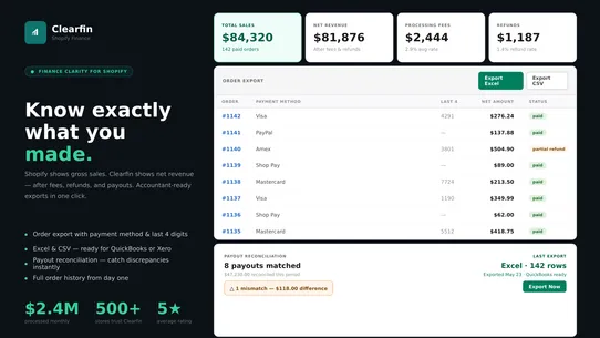 Clearfin – Finance Reports screenshot