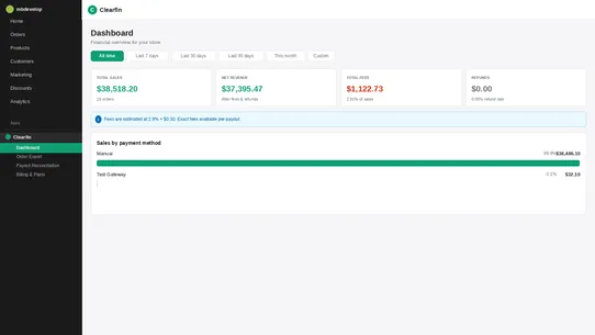 Clearfin – Finance Reports screenshot