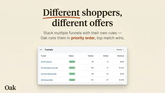 Oak Post Purchase Upsell screenshot