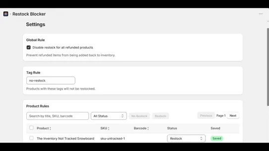 Restock Blocker Nova screenshot