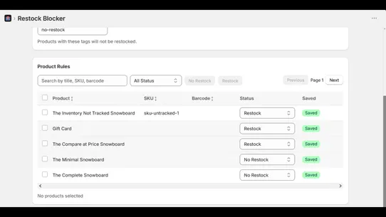 Restock Blocker Nova screenshot