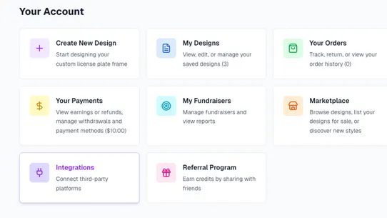 PlateCreate Sales Channel screenshot
