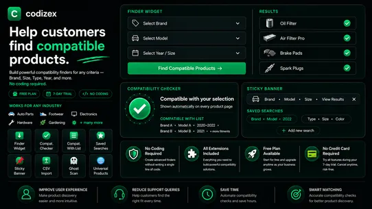 Codizex ‑ Product Fit Finder screenshot