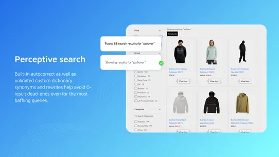 360 product search and filters screenshot