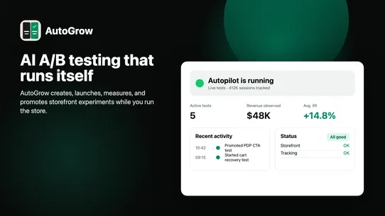 AutoGrow: AI A/BTest Autopilot screenshot
