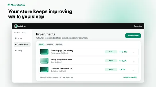 AutoGrow: AI A/BTest Autopilot screenshot