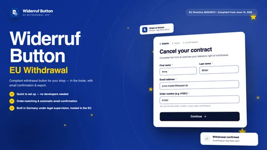 Widerruf Button EU Withdrawal screenshot